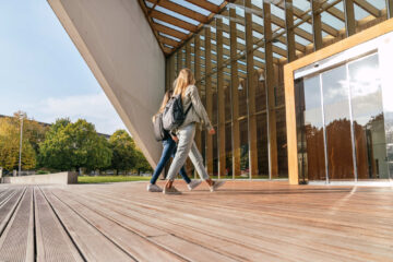 Students walking to class