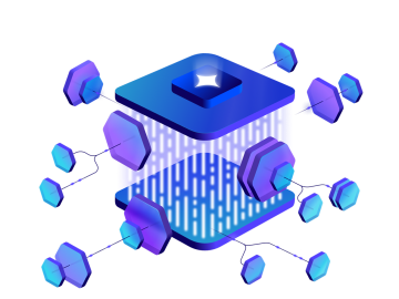 Illustration of a cube with various attachments representing Dynatrace Intelligence