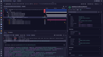 Screenshot: Distributed traces dashboard