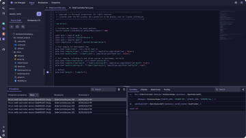 Screenshot: Real-time debug-data