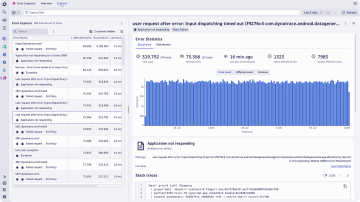 Screenshot: Troubleshooting dashboard