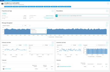 ActiveMQ monitoring metrics in Dynatrace screenshot
